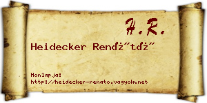 Heidecker Renátó névjegykártya